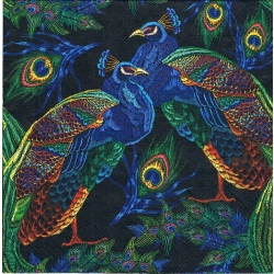 Serwetka  -3228-   kolorowe pawie